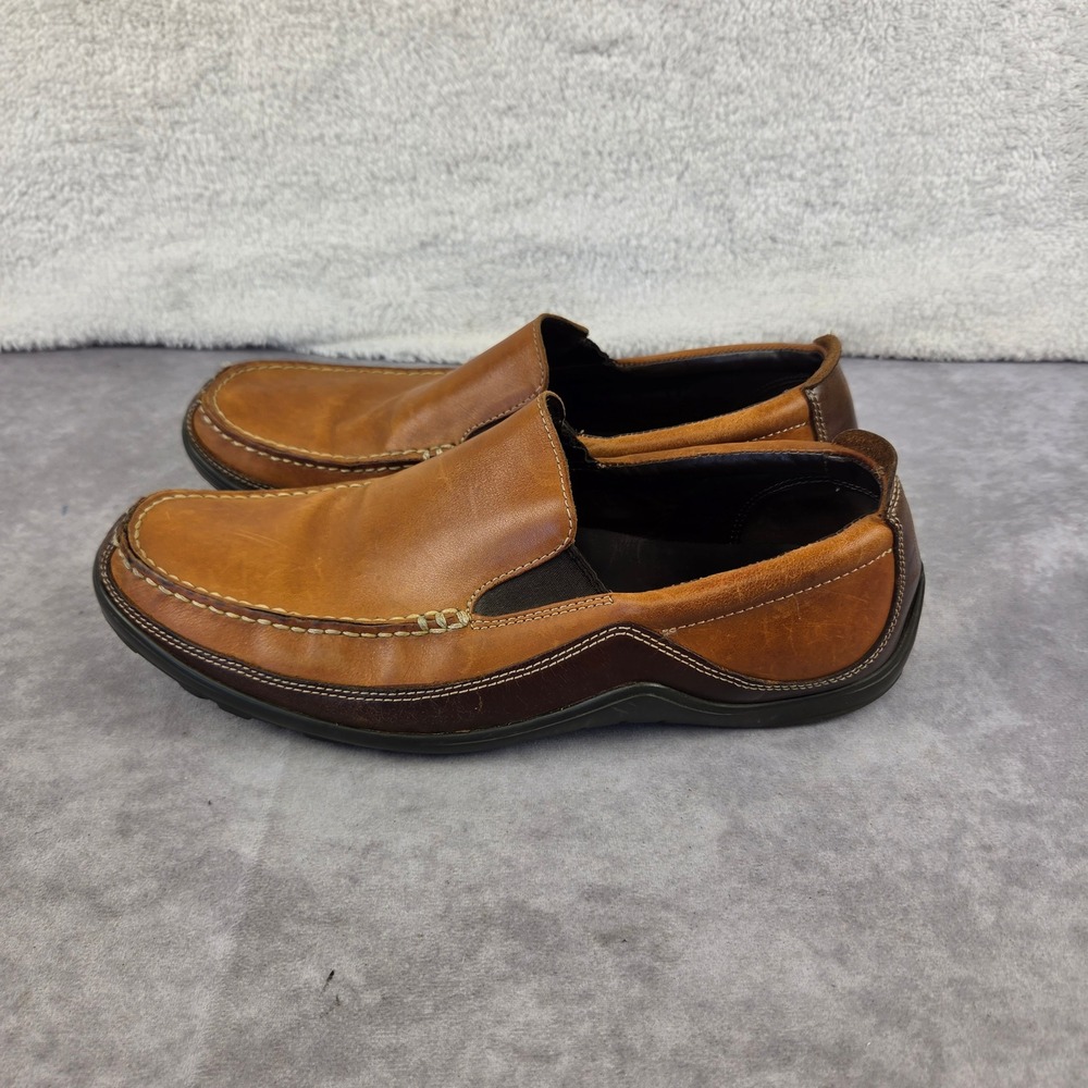 Cole Haan Mens Tan Brown Leather Moc Toe Slip On Loafers C03559 Size 10.5 M